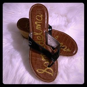 🕶GUC Sam Edelman Romy Wedge Black Sandal Sz 8🕶